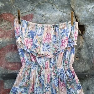 VTG 80s Strapless Floral Romper